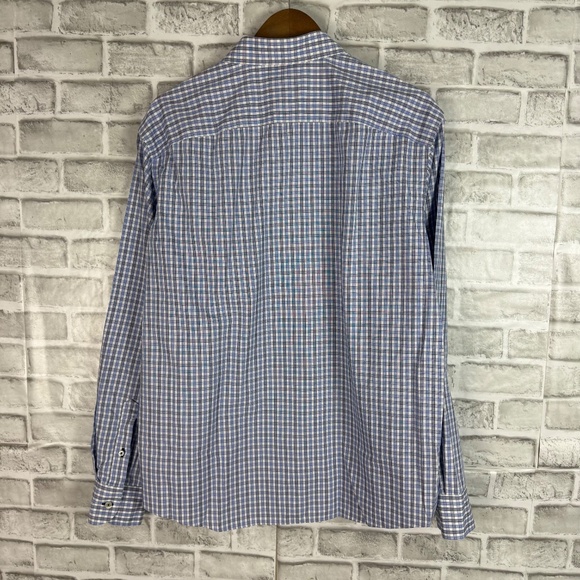 UNTUCKit Durif Wrinkle Free Blue Textured Plaid LS Button Up Shirt Mens XL - Picture 4 of 8